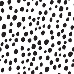 Isolated Fur Cheetah Texture. Irregular Shape Pattern Vector Blot. Polkadot Fun Texture. Dirty Dirt. African Polka Polka. Seamless Ink Monochrome. Vector Dots. Black Animal Grunge. White Fluid Dot.