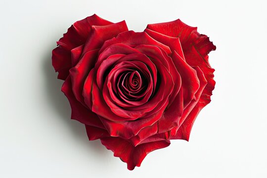 red rose in the shape of a heart Generative AI