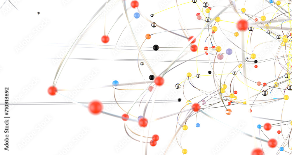 Poster Connecting lines and dots.Big data visualization