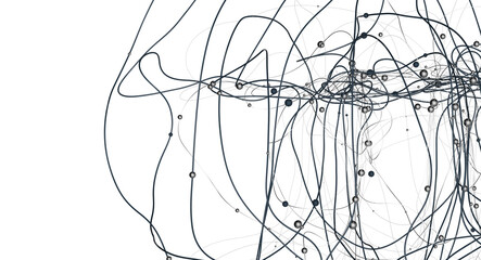 network shape. Abstract 3D render