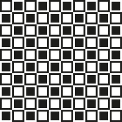 Abstract background. Chess board. Optical illusion. Black and white. Seamless pattern.