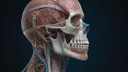 technically sophisticated digital anatomy study, showcasing intricate human or alien physiology - Generative AI