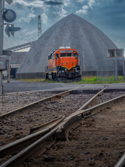 locomotive at evansville station, indiana