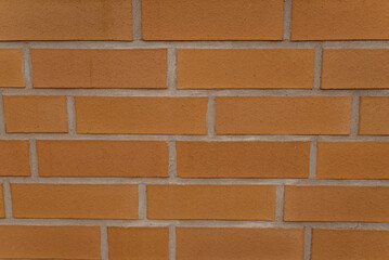 Red grunge brick wall, abstract background texture