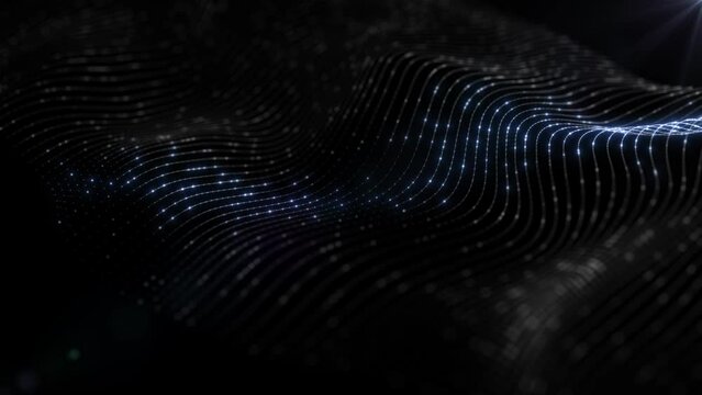 Data sorting. Big data visualization. Abstract digital background. Abstract background with dynamic wave. 4k animation. 3d rendering.