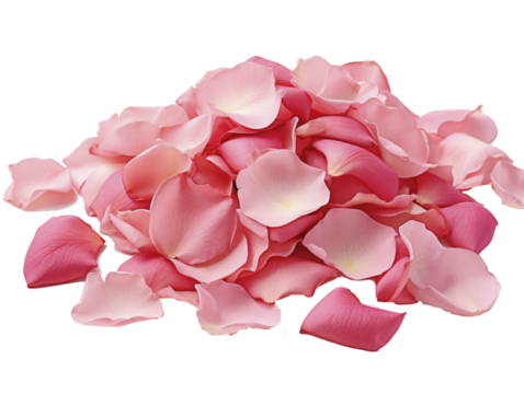 petalos de rosa sobre un fondo transparente, celebración de San Valentin, PNG,