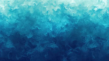 Fotobehang abstract image of ocean waves with a gradient of blue tones. lighter and gradually turning into darker shades. It creates a calming and serene atmosphere as a background or wallpaper © Diana
