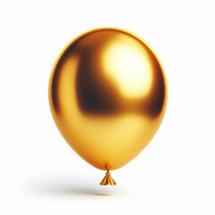 Golden color balloon isolated on white background