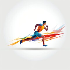 Colorful illustration of a runner