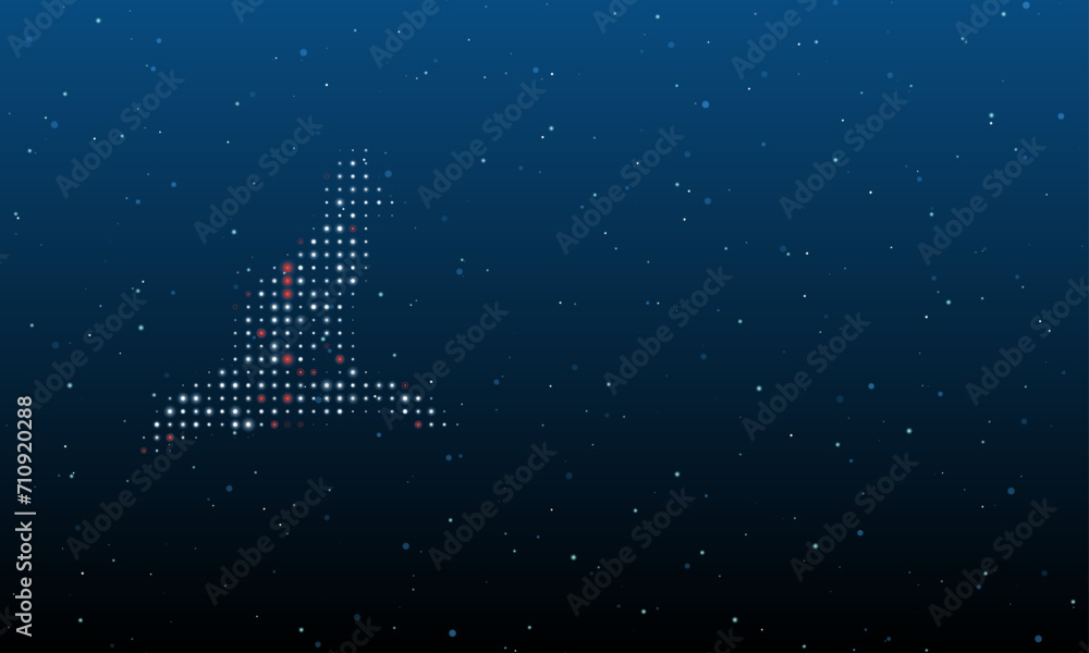 Poster on the left is the fox symbol filled with white dots. background pattern from dots and circles of di