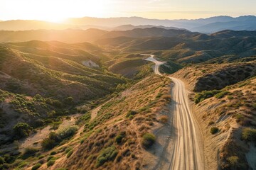 Drone Shot Along Skyline Ranch Road in Santa Clarita, California 