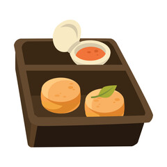Box Package as Food Delivery Service Vector Illustration