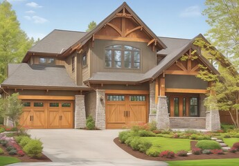Exterior of a traditional-style new home
