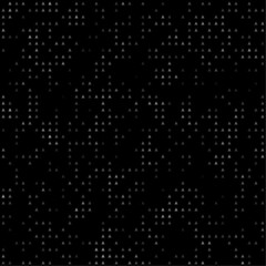 Abstract seamless geometric pattern. Mosaic background of white triangles. Evenly spaced small shapes of different color. Vector illustration on black background