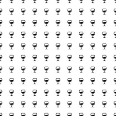 Square seamless background pattern from geometric shapes. The pattern is evenly filled with big black wineglass symbols. Vector illustration on white background
