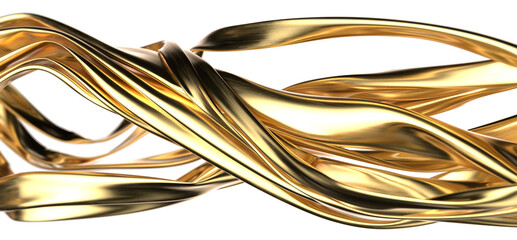 Radiant Drapery: Abstract 3D Gold Cloth Illustration with a Luminous Presence