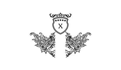 Luxury Alphabetical Bat Shape Logo