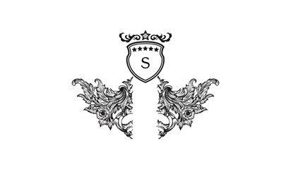 Luxury Alphabetical Bat Shape Logo