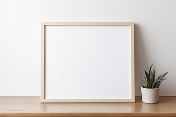 Fototapeta na wymiar white paper frame canvas mockup in white background