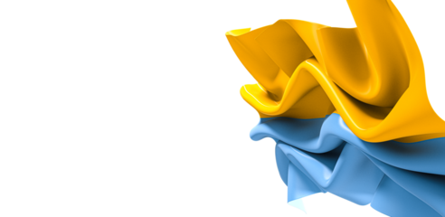 Patriotic Showcase: Eye-catching 3D Ukraine Flag Demonstrates Allegiance