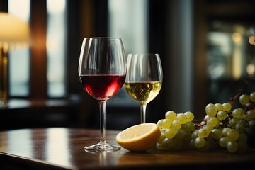 Naklejka premium glass of wine and champagne