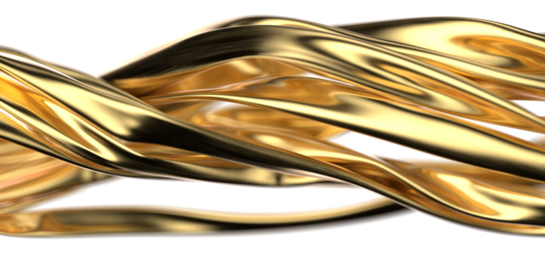 3d render of gold cloth. iridescent holographic foil. abstract art fashion background.