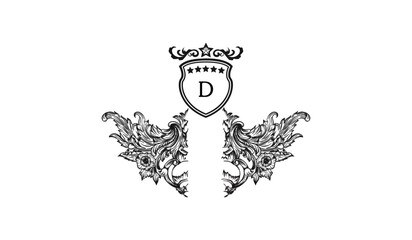 Luxury Alphabetical Bat Shape Logo