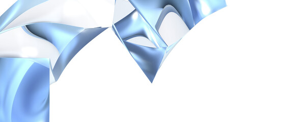 Fluid Abstraction: Abstract 3D Blue Wave Illustration with Captivating Visual Texture