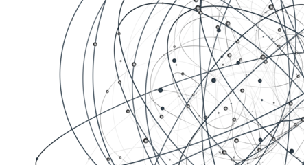 Gene lines and nodes, biological gene structure, 3d rendering.