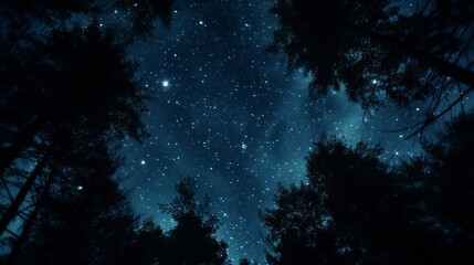 Fototapeta na wymiar Enchanting night sky mesmerizing capture of tranquil beauty and awe inspiring wonder