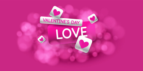 Valentine's day. February 14. Original and conceptual poster with a love message.