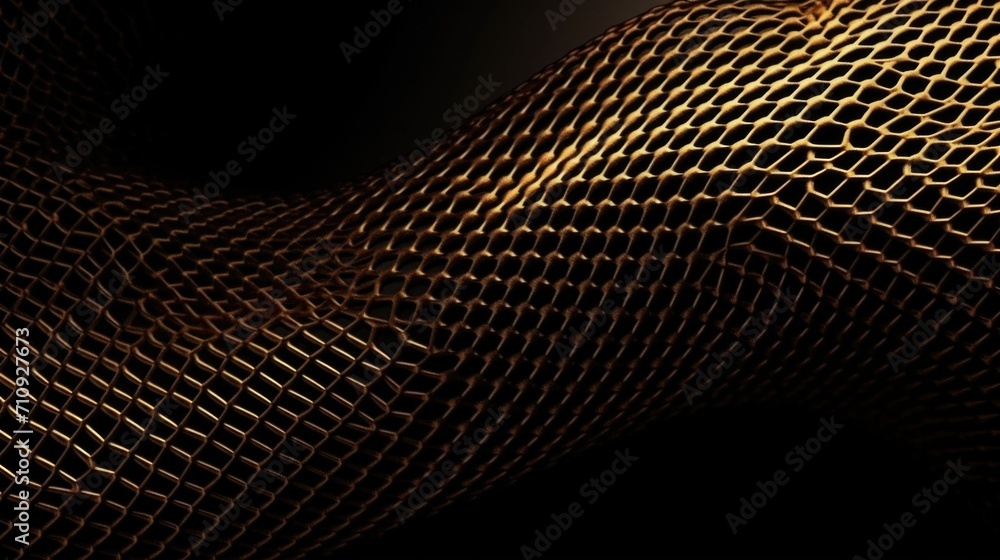 Poster background from a gold grid in dark tones. ai generative.