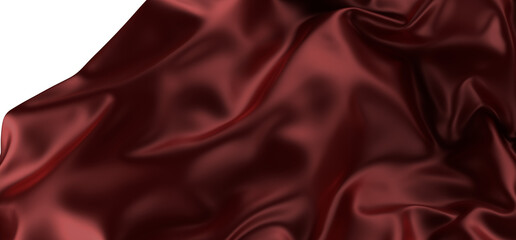 Abstract red cloth falling. Satin fabric flying in the wind