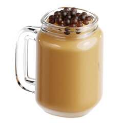 3D Illustration of Bubble Tea on a Mug