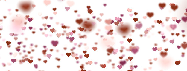 Fototapeta na wymiar Ilustration of red realistics hearts whit 3D effect. rain of hearts