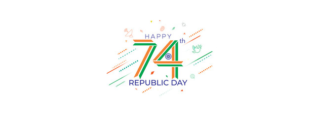 India republic day freedom celebration. 74 glorious years and developmet of India background.
