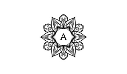 Luxury Retro Flower Alphabetical Logo