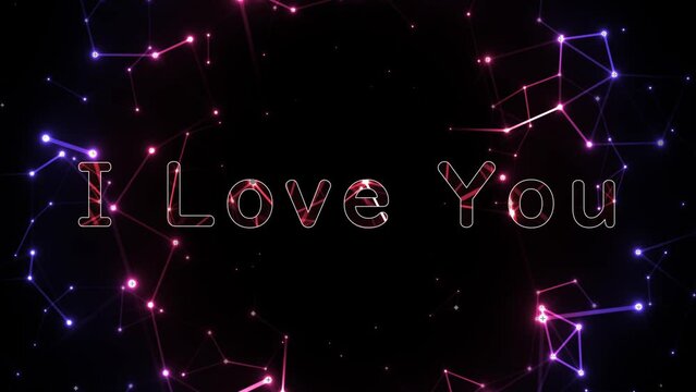 Valentine's Day animated video with the inscription I love you abstract