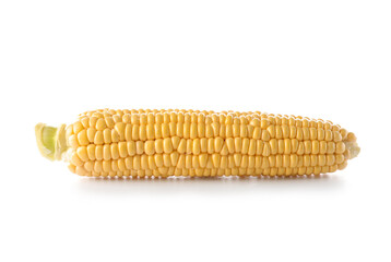 Fresh corn cob on white background
