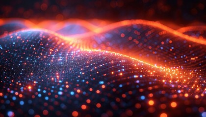 Fototapeta premium A technology background with data represented in light. 