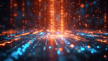 Obraz premium A technology background with data represented in light. 