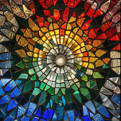 Colorful stained glass mosaic