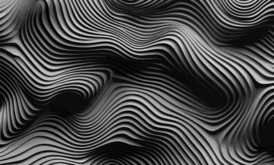 three-dimensional black white line wave art background knot structure