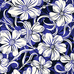 Seamless floral pattern. Design for wallpaper, fabric, wrapping paper, cover and more.