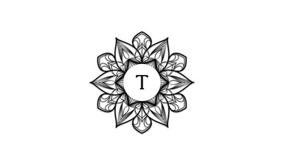 Luxury Retro Flower Alphabetical Logo