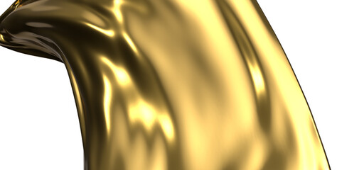 Golden Luxury: Abstract 3D Gold Cloth Illustration for Sumptuous Designs