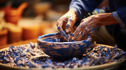 Artisan's Hands Molding a Bowl