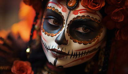 Mystical Elegance: Intimate Portrait of Day of the Dead Makeup