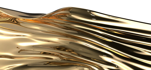 Intricate Luster: Abstract 3D Gold Cloth Illustration with Delicate Details