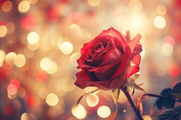 red rose with bokeh background Generative AI